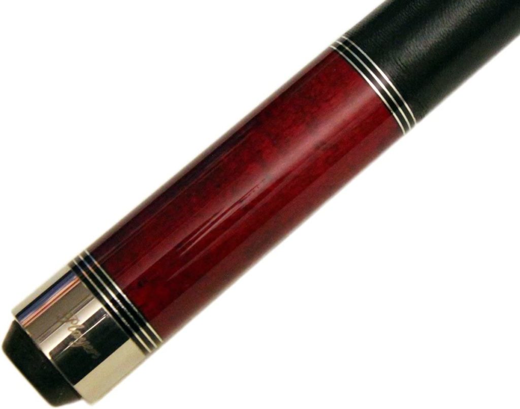 Players C-960 Birds-Eye Maple Classic Crimson by Players with Triple Silver Rings Cue
